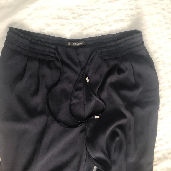 Zara Drawstring Navy Trousers - Picture 2 of 3